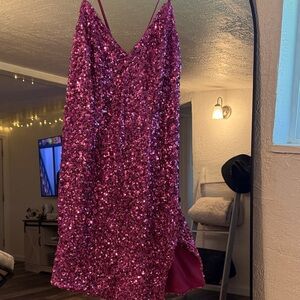 Sparkling Pink Sequin Dress